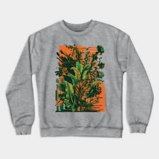 Plant pattern green and orange Crewneck Sweatshirt